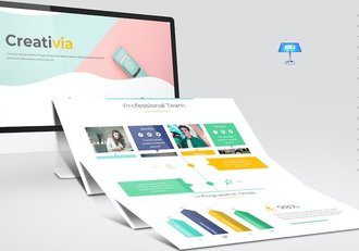 清新创意多彩品牌视觉设计Keynote模板 - 顶尖PPT