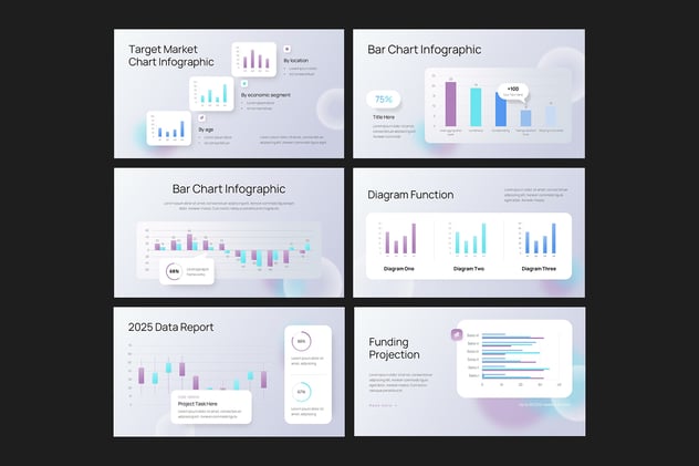 条形图数据统计展示PPT模板 - 顶尖PPT