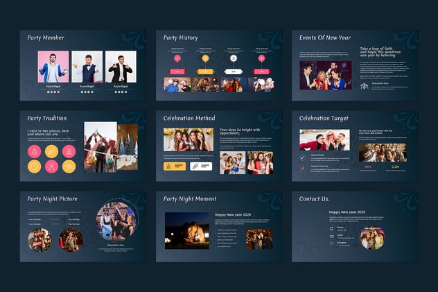 新年快乐庆祝活动方案展示PPT模板 - 顶尖PPT