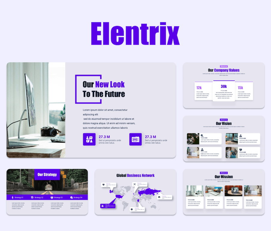 紫色创意公司介绍演示PPT模板 - 顶尖PPT