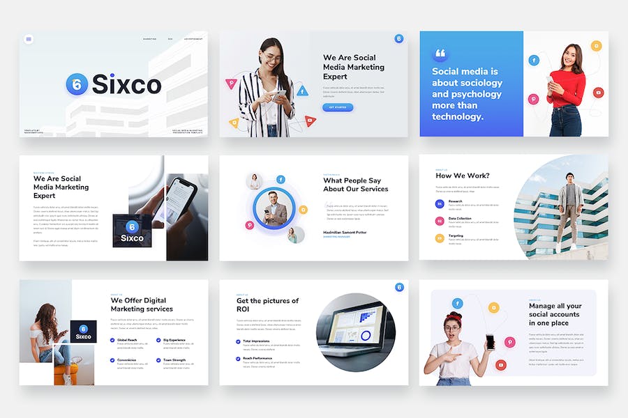 社交媒体营销策划keynote模板 - 顶尖PPT