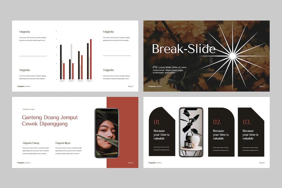 时尚优雅品牌推广展示Keynote模板 - 顶尖PPT