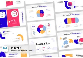 拼图创意展示信息图形Keynote模板 - 顶尖PPT