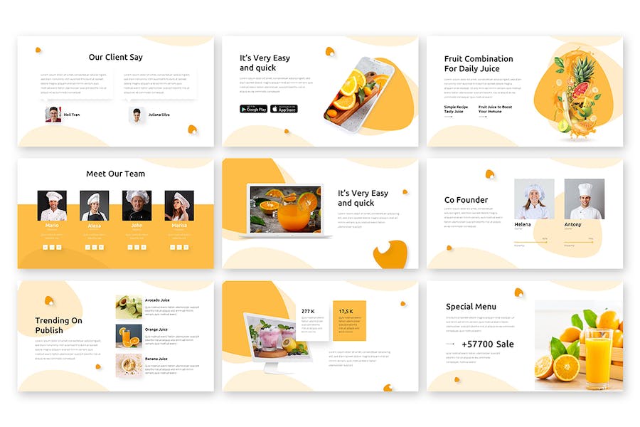 橙色大气有机水果健康养生果汁品牌宣传总结计划P[PT模板 - 顶尖PPT
