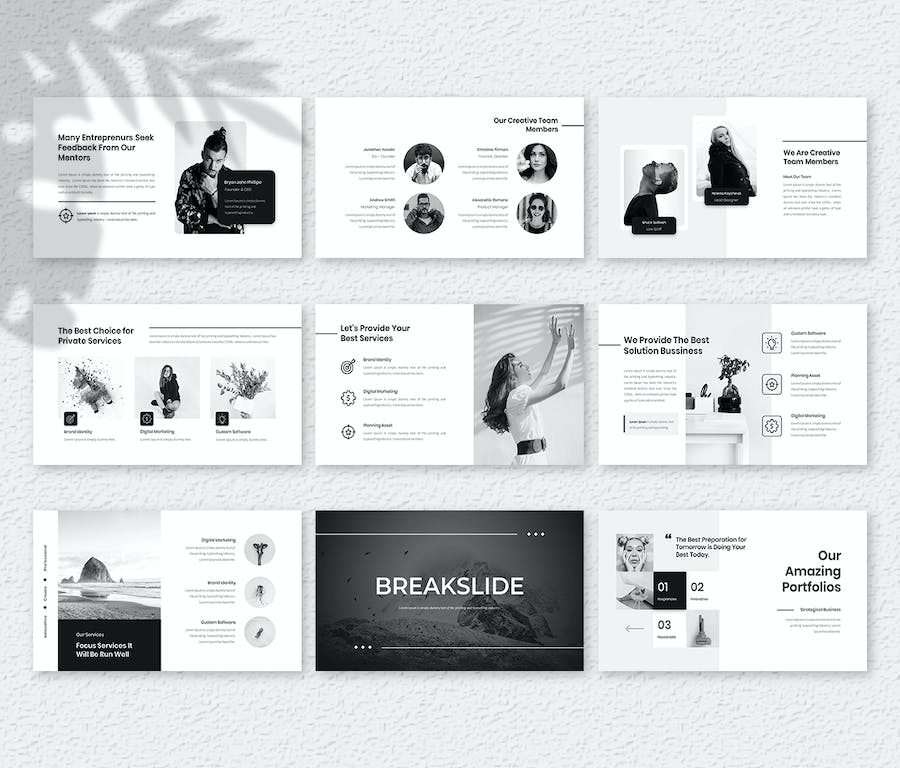 创意极简时尚艺术风格PPT模板 - 顶尖PPT