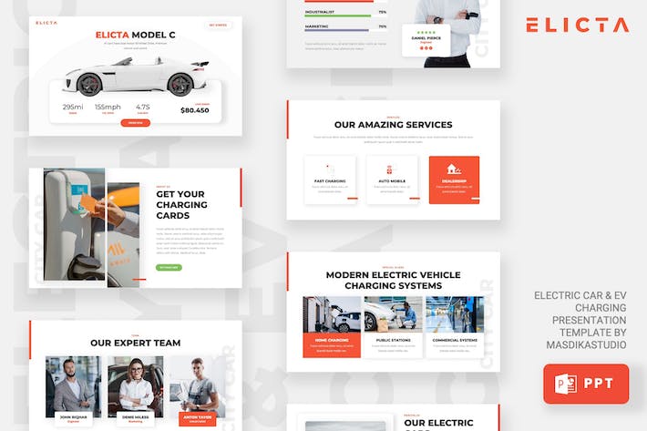 新能源电动汽车产品展示介绍PPT模板 - 顶尖PPT