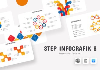 8步骤项目实施流程信息图形展示Keynote模板 - 顶尖PPT