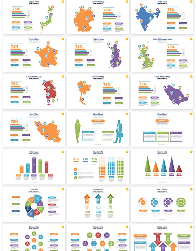 人体结构世界国家地图数据图形合集可keynote模板 - 顶尖PPT