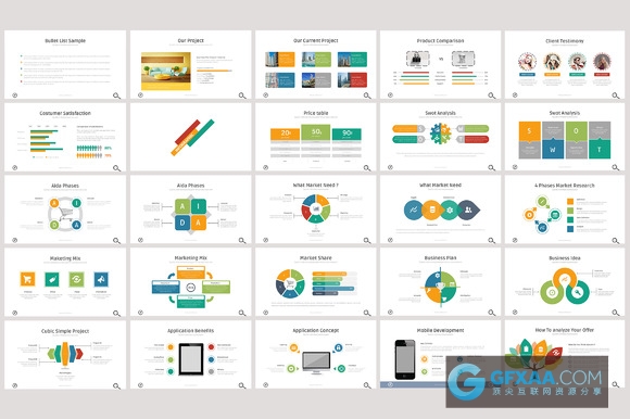 100页简约风格多用途PPT模板 - 顶尖PPT