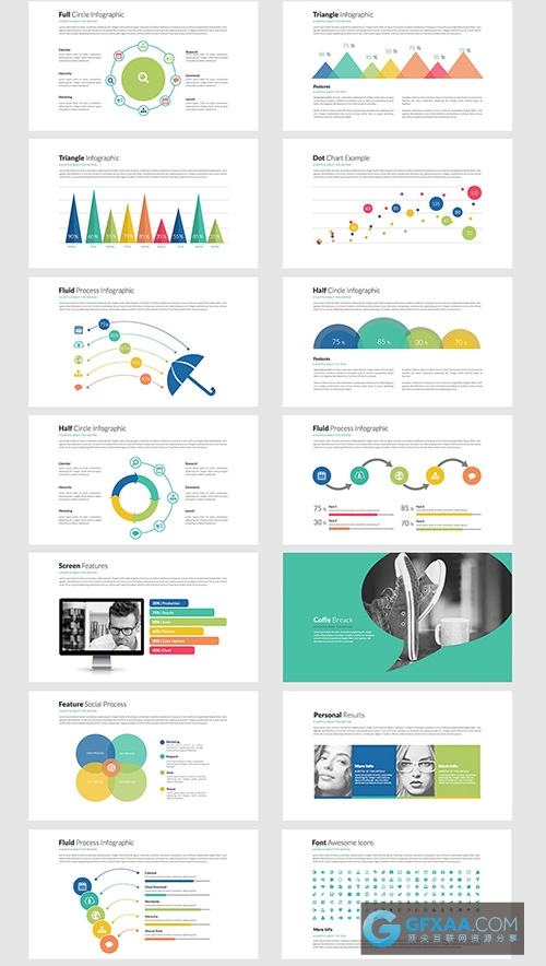 扁平化简约风格KILO风格PPT模板 - 顶尖PPT