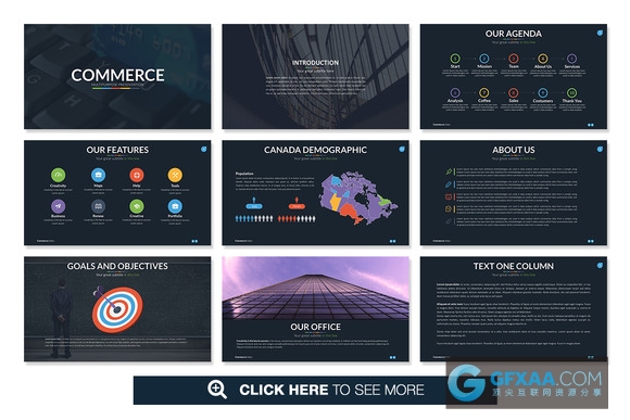 93页企业公司商务通用PPT模板60多种主题配色 - 顶尖PPT