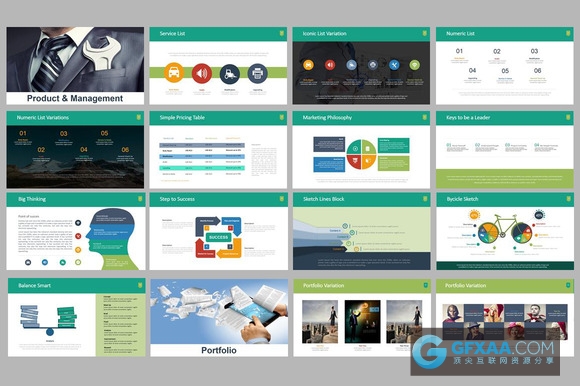 文艺配色简约优雅商务风格PPT模板 - 顶尖PPT