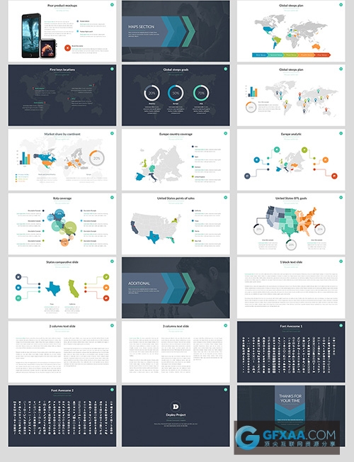 多种色彩搭配图形图表PPT模板 - 顶尖PPT