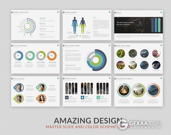 60页多种配色精美图标PPT商务模板 - 顶尖PPT