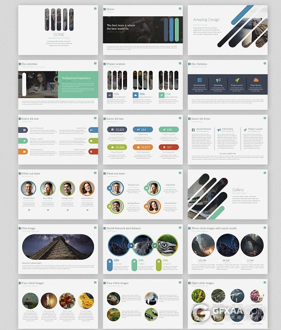 60页多种配色精美图标PPT商务模板 - 顶尖PPT