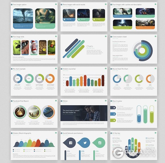 60页多种配色精美图标PPT商务模板 - 顶尖PPT