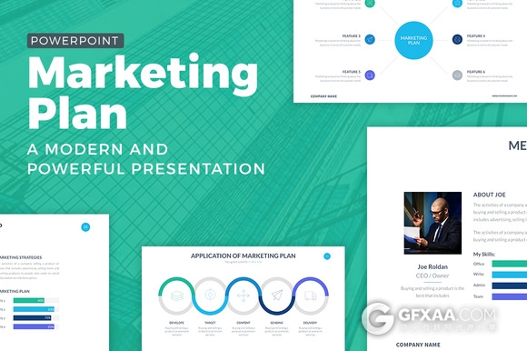 52页扁平化商务营销计划PPT模板 - 顶尖PPT