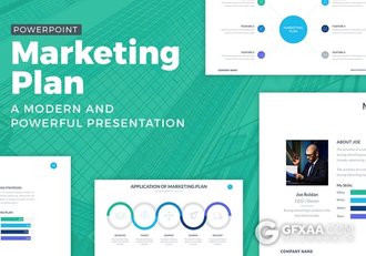 52页扁平化商务营销计划PPT模板 - 顶尖PPT