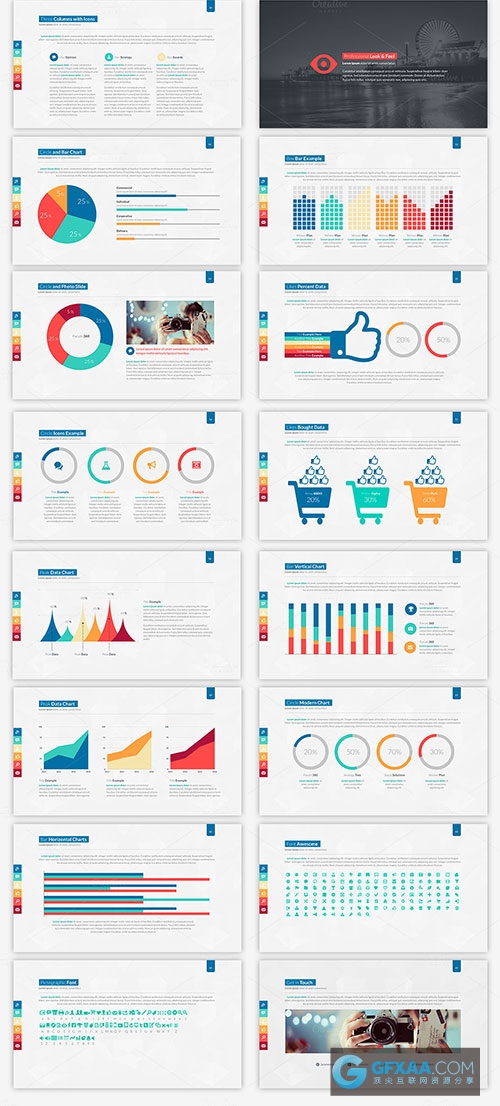 1920*1080高清商务多色系PPT模板 - 顶尖PPT