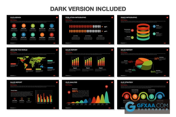 企业年终总结分析商务多用途PPT模板 - 顶尖PPT