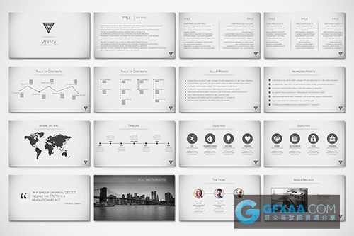 32页2种配色方案多用途极简风格PPT模板 - 顶尖PPT