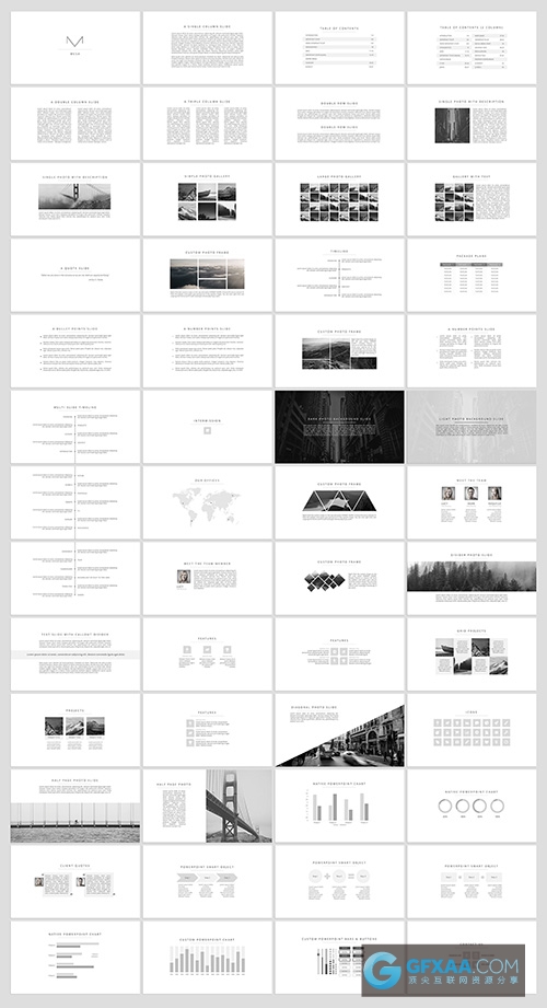 黑色白色2种简约风格PPT模板 - 顶尖PPT