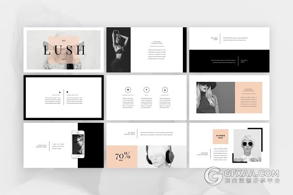 东京-创意时尚杂志风格PPT模板 - 顶尖PPT