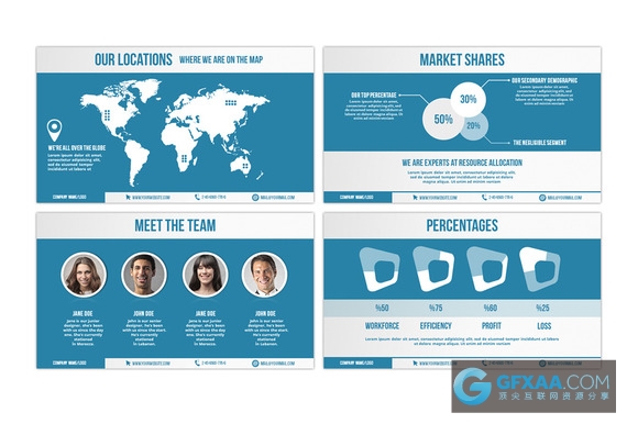 蓝色商务汇报总结计划PPT模板团队人员介绍 - 顶尖PPT