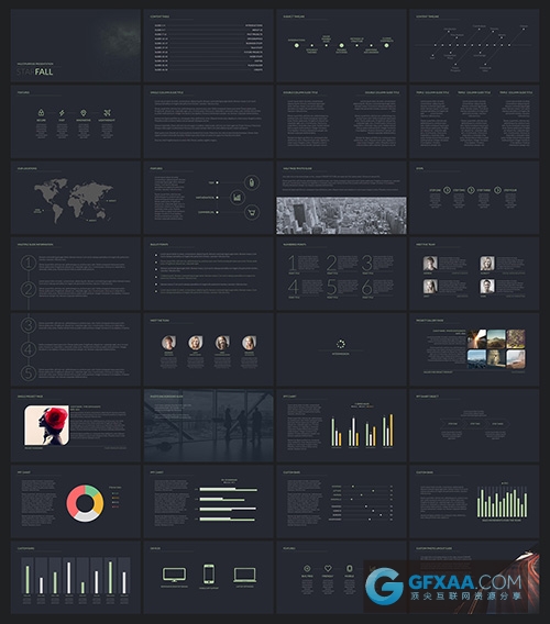 黑色大气高端数据分析PPT模板 - 顶尖PPT