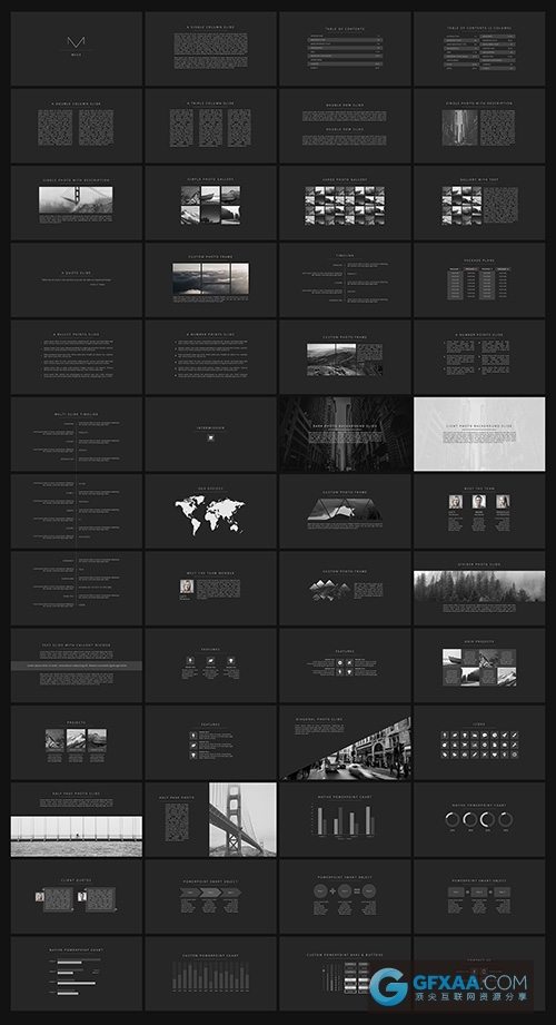 黑色白色2种简约风格PPT模板 - 顶尖PPT