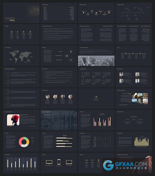黑色大气高端数据分析PPT模板 - 顶尖PPT