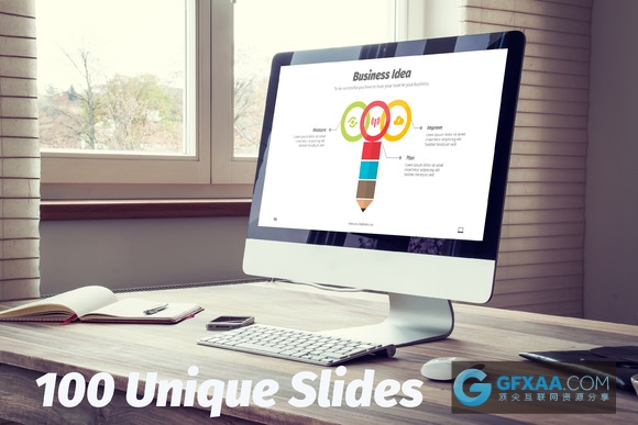 100多种配色图形图标PPT模板 - 顶尖PPT