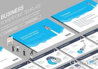 3种配色方案扁平化商务多用途PPT模板 - 顶尖PPT