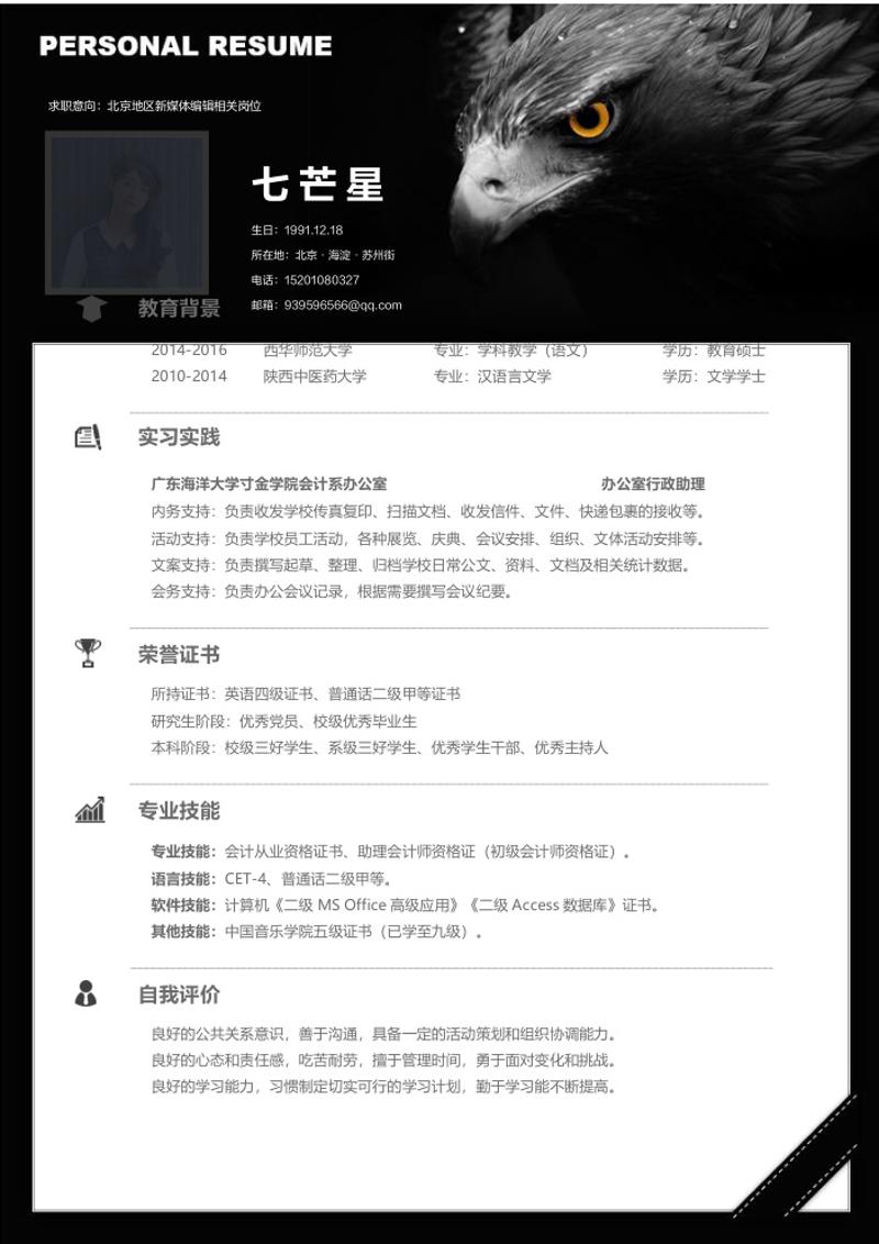 财务会计求职简历模板 - 顶尖PPT