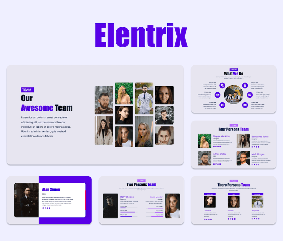 紫色创意公司介绍演示PPT模板 - 顶尖PPT