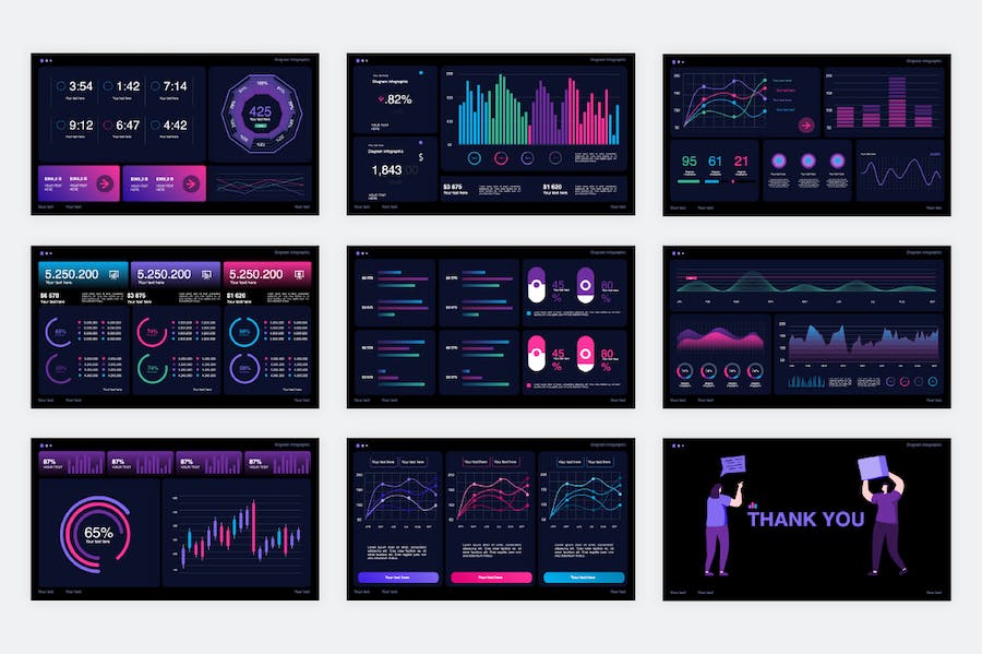 KPI关键绩效指标数据可视化仪表板PPT模板 - 顶尖PPT