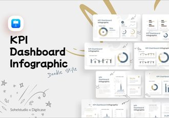 KPI仪表板信息图形涂鸦风格keynote模板 - 顶尖PPT