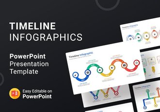 项目进度时间轴信息图可视化PPT模板 - 顶尖PPT