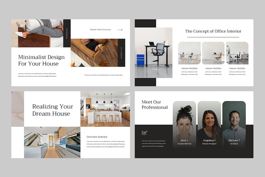 极简主义黑白风格商务PPT模板 - 顶尖PPT