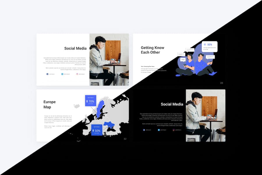 蓝色极简主义商务keynote模板 - 顶尖PPT