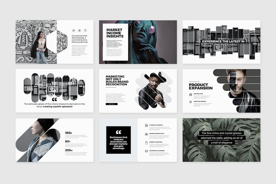 艺术潮流服装展示设计PPT模板 - 顶尖PPT