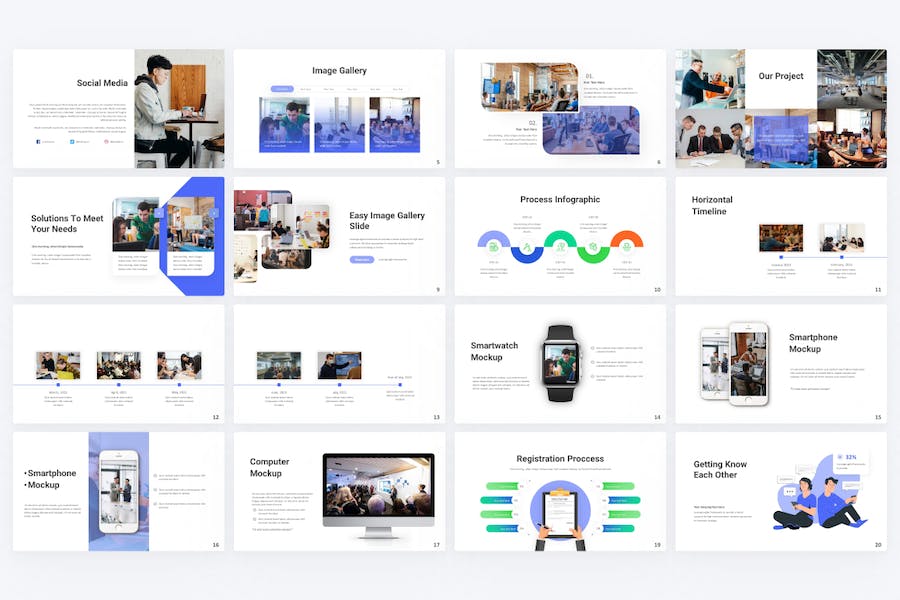 蓝色极简主义商务keynote模板 - 顶尖PPT