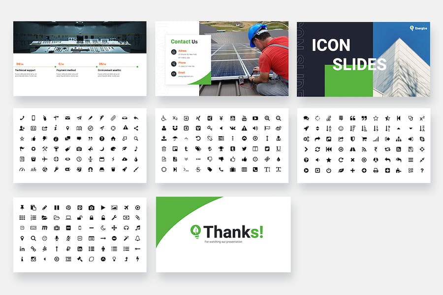 太阳能能源发电PowerPoint模板 - 顶尖PPT