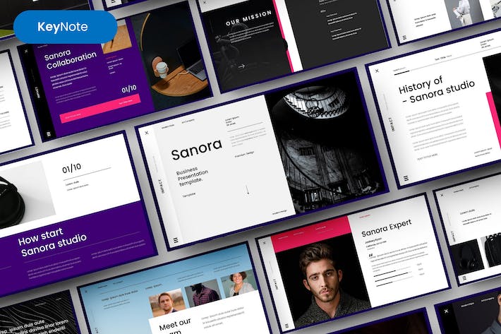 欧美商业商务风格企业宣传展示keynote模板 - 顶尖PPT