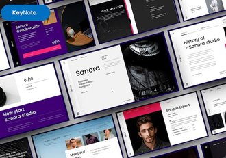 欧美商业商务风格企业宣传展示keynote模板 - 顶尖PPT