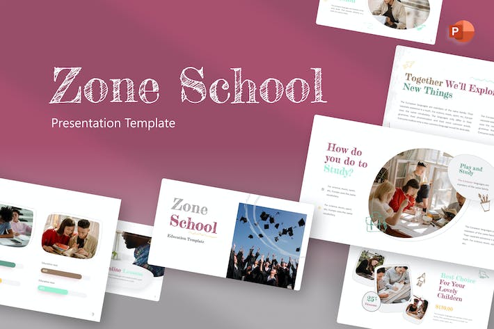 创意手绘风格重点学校介绍招生宣传师资介绍PPT模板 - 顶尖PPT