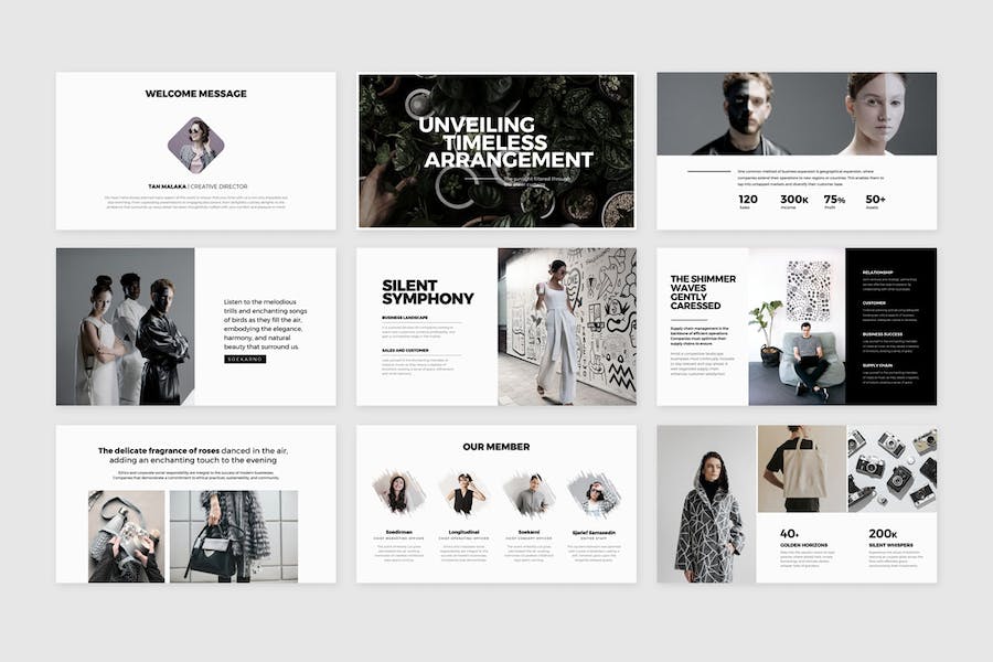 艺术潮流服装展示设计PPT模板 - 顶尖PPT