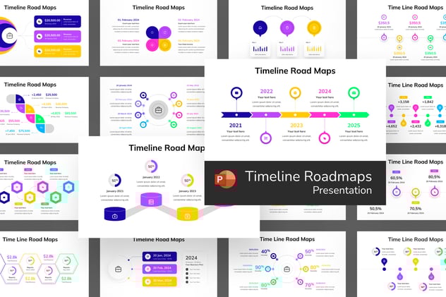 项目规划时间轴路线图导航PPT模板 - 顶尖PPT