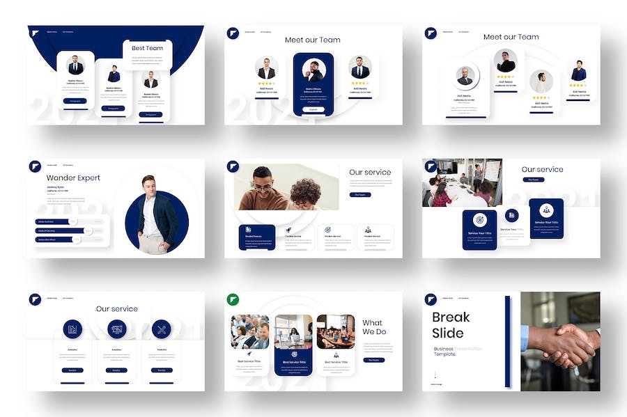 欧美商务风格企业项目合作简介商用PPT模板 - 顶尖PPT