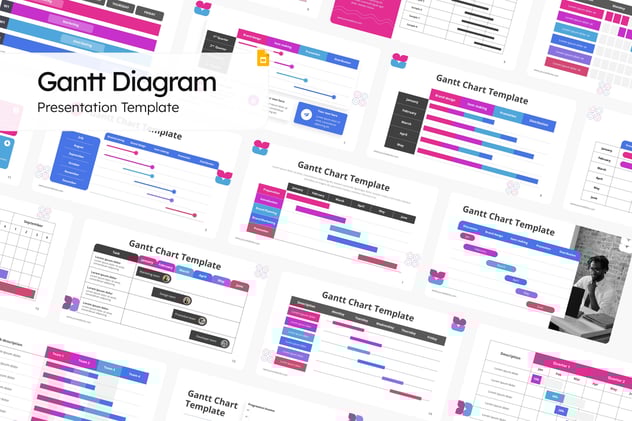 项目甘特图进度规划PPT模板 - 顶尖PPT